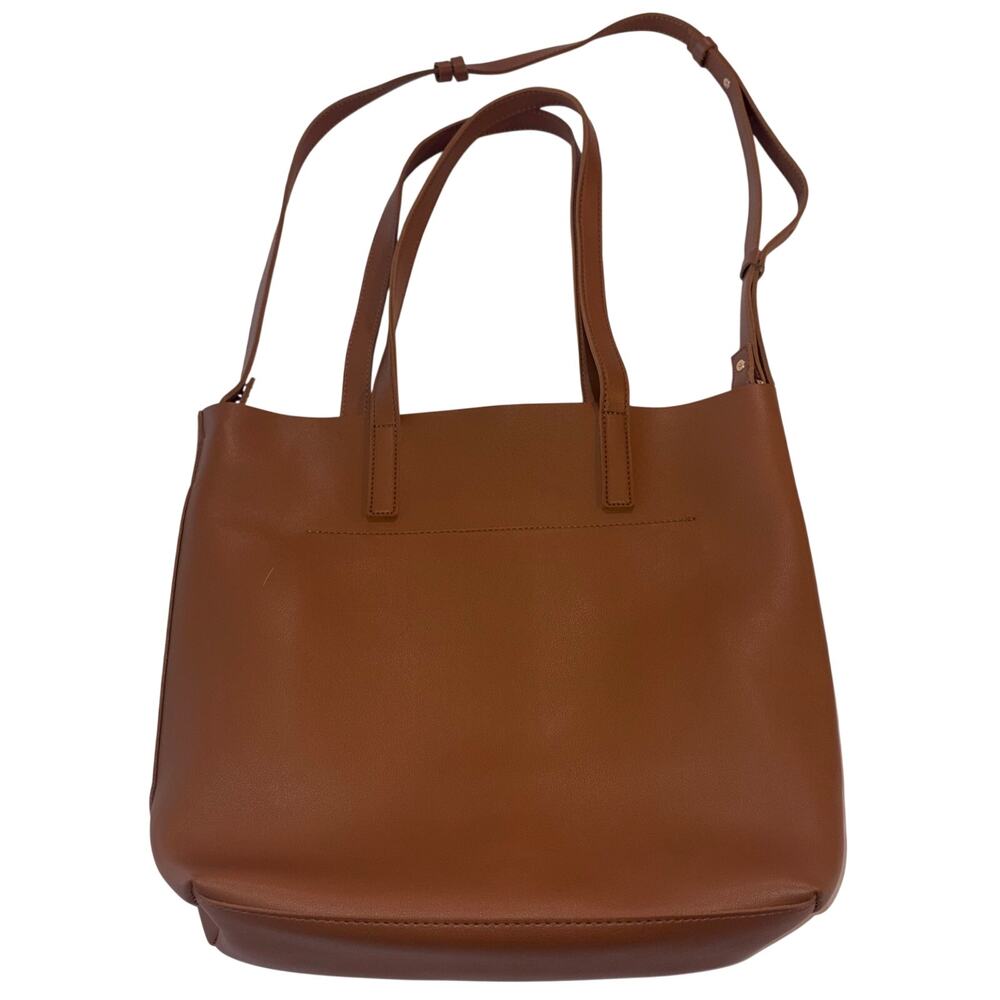 Henny + Lev Vegan Leather 2-in-1 Everyday Tote - Cognac Camel - Picture 3 of 10